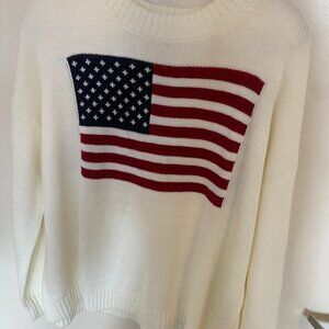 American Flag Crewneck Sweater